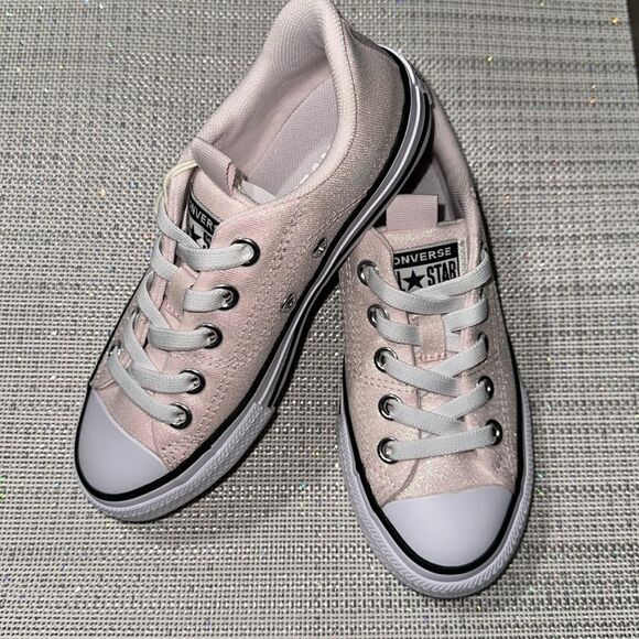 Converse Other - Converse 13 & 1,2,3 Girls Light Pink Metallic White Black Brown Soles Sneakers